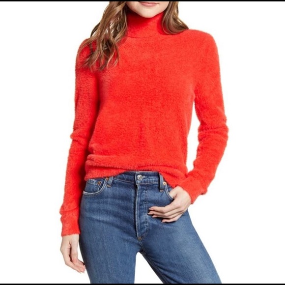 Halogen Sweaters - NWT Halogen | Plush Red Poppy Turtleneck